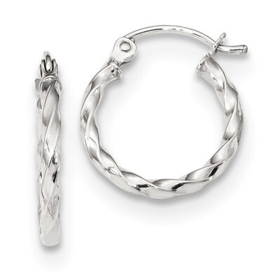Twist Polished Hoop Earring 10k White Gold 10TC389W, MPN: 10TC389W, 191101344138