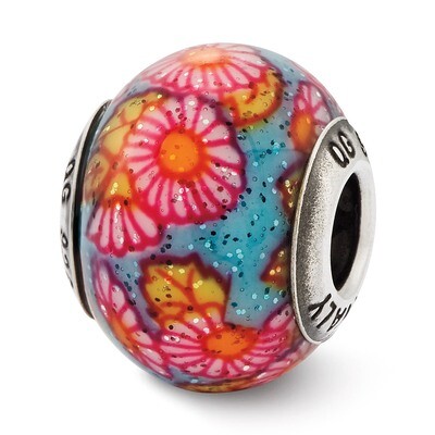 Multicolor Floral Decorative Overlay Gl - Sterling Silver QRS2493, MPN: QRS2493, 883957543741