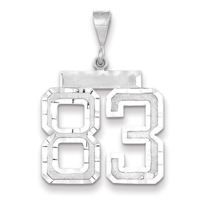 Number 83 Charm 14k white Gold Large Diamond -cut WLN83, MPN: WLN83, 883957124599