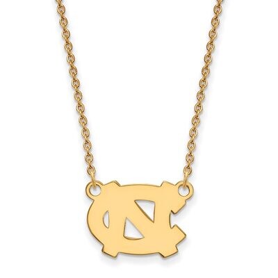 University of North Carolina Small Pendant with Chain Necklace Gold-plated Silver GP014UNC-18, MPN:…
