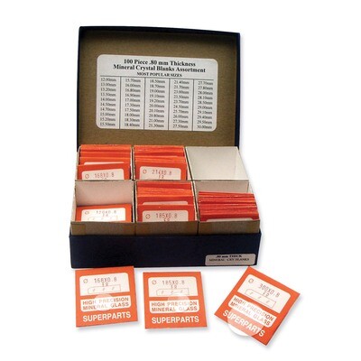 100-piece 1.00mm Mineral Crystal Blanks Assortment JT4543, MPN: JT4543,