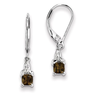 Smoky Quartz Diamond Earrings Sterling Silver QE10213SQ, MPN: QE10213SQ, 883957400068