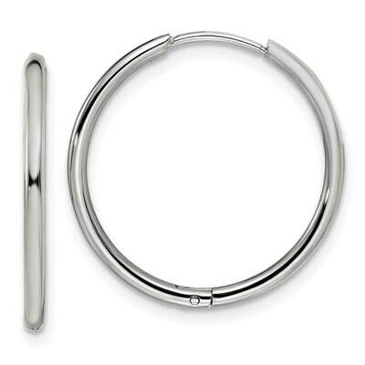 1.6mm Hinged Hoop Earrings Stainless Steel Polished SRE1455, MPN: SRE1455, 191101866661