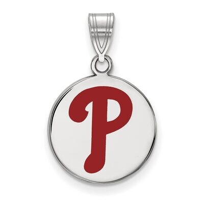 Philadelphia Phillies Medium Enamel Disc Pendant Sterling Silver SS017PHI, MPN: SS017PHI, 886774628…