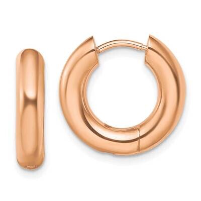 Rose Ip-Plated 4mm Hinged Hoop Earrings Stainless Steel Polished SRE1498, MPN: SRE1498, 191101867354