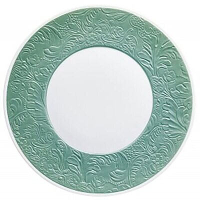 Raynaud Italian Renaissance Flat Plate With Engraved Rim Turquoise 0821-46-113024, MPN: 0821-46-113…