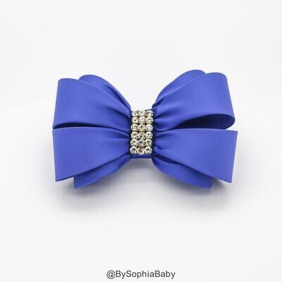 Royal Blue Bow Hair Clip Girls Bow Bow Hair Clip Wedding Hair Clip Toddler Hair Clip Rhinestone Hai…