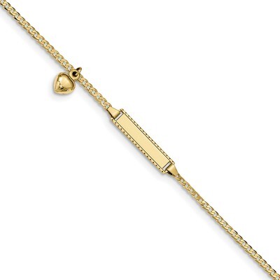 6 Inch Flat Curb Link ID Bracelet 10k Gold 10BID95-6, MPN: 10BID95-6, 883957721521