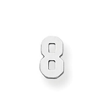 Die Struck Number 8 14k White Gold WG2187, MPN: WG2187,