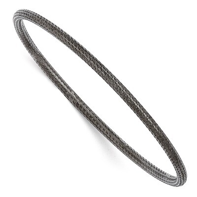 Leslie&#39;s Rhodium-plated Textured Bangle - Sterling Silver HB-QLF447, MPN: QLF447, 191101297267