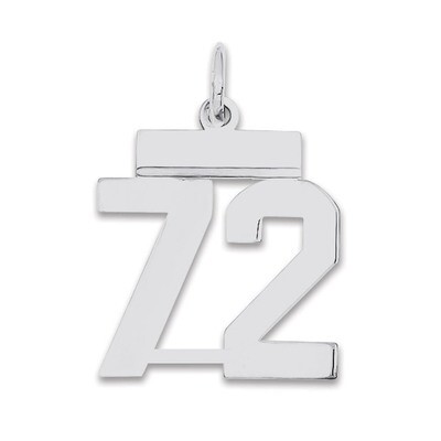 Pendant Number 72 Polished Sterling Silver Small QSS72, MPN: QSS72, 883957101675