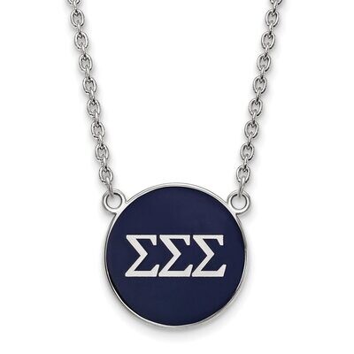 Sigma Sigma Sigma Small Enameled Pendant with 18 Inch Chain Sterling Silver SS030SSS-18, MPN: SS030…