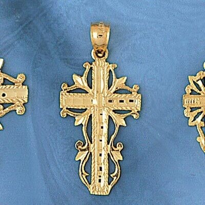 Dazzlers Jewelry Cross Pendant Necklace Charm Bracelet in Yellow, White or Rose Gold 7894, MPN: DZ-…