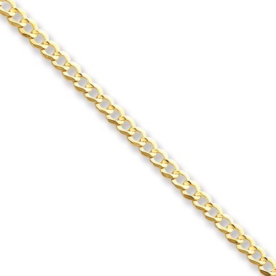 7 Inch 4.7mm Solid Polished Light Flat Cuban Chain 14k Gold LCB120-7, MPN: LCB120-7, 191101979194
