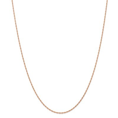 20 Inch  1.15mmCarded Cable Rope Chain 14k Rose Gold 9RR-20, MPN: 9RR-20, 883957761817