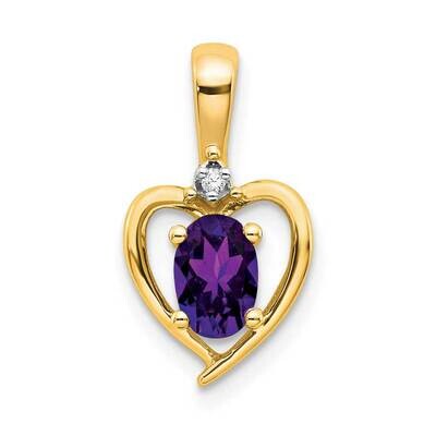 Diamond &amp; Amethyst Pendant 14k Gold XBS481, MPN: XBS481, 883957858005