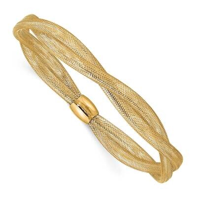 Twisted Woven Mesh Stretch Bracelet 14k Gold SF2826, MPN: SF2826, 883957810928