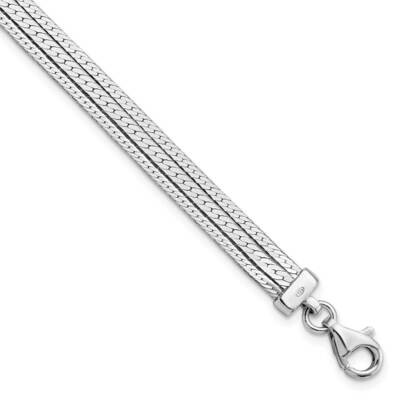 Multi-Strand with 1.25 Inch Extender Bracele Sterling Silver Rhodium-Plated Polished QG5985-6.75, M…