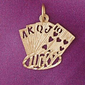 Dazzlers Jewelry Straight Flush Pendant Necklace Charm Bracelet in Yellow, White or Rose Gold 5455,…