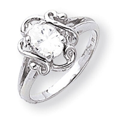 Cubic Zirconia Ring 14k white Gold 7x5mm Oval Y2228CZ Diamond, MPN: Y2228CZ, 883957552606