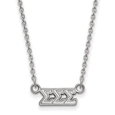 Sigma Sigma Sigma Extra Small Pendant with 18 Inch Chain Sterling Silver SS006SSS-18, MPN: SS006SSS…