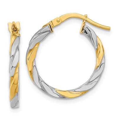 White Rhodium Polished Twist Hoop Earrings 14k Gold TF2083, MPN: TF2083, 883957988603