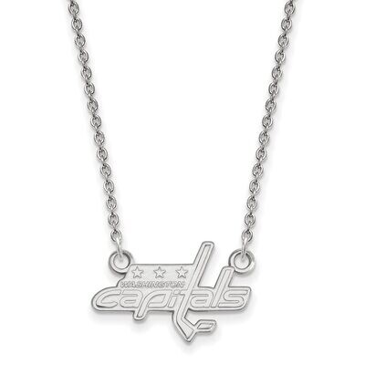 Washington Capitals Small Pendant with Chain Necklace 14k White Gold 4W012CAP-18, MPN: 4W012CAP-18,…