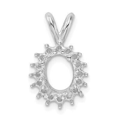 Oval Cluster 6 x 4mm Pendant Setting 14k White Gold WG989, MPN: WG989,