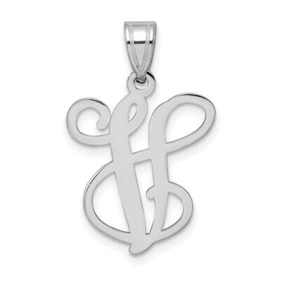 Initial Letter V Pendant 14k White Gold Casted High Polished XNA518W/V, MPN: XNA518W/V,