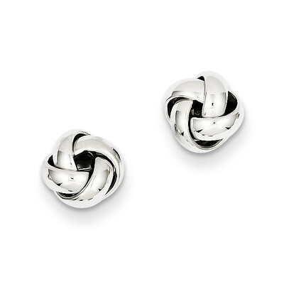 Polished Knot Post Earrings 14k White Gold TL943, MPN: TL943, 886774562957