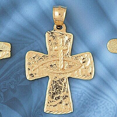 Dazzlers Jewelry Cross Pendant Necklace Charm Bracelet in Yellow, White or Rose Gold 8088, MPN: DZ-…
