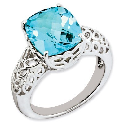 Light Swiss Blue Topaz Ring Sterling Silver QR3177LSBT, MPN: QR3177LSBT, 883957659763
