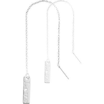 Nikki Lissoni Love Threader Earrings with Tag Silver-Plated 20mm EA2009SM, MPN: EA2009SM, 871907530…