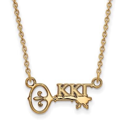 Kappa Kappa Gamma Extra Small Pendant with 18 Inch Chain Gold-plated Silver GP039KKG-18, MPN: GP039…