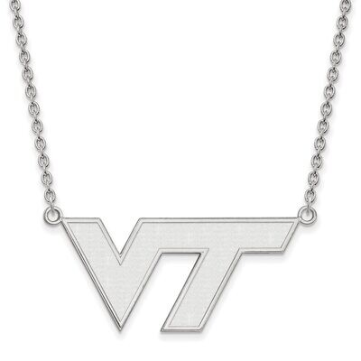 Virginia Tech Large Pendant with Chain Necklace 10k White Gold 1W010VTE-18, MPN: 1W010VTE-18, 88677…