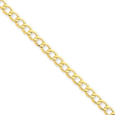 5.25mm Semi-Solid Curb Link Chain 16 Inch 14k Gold BC108-16, MPN: BC108-16, 886774537931