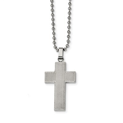 Laser cut Cross Necklace Stainless Steel Polished SRN2430-22 by Chisel, MPN: SRN2430-22, 1911018550…