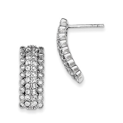 CZ Post Earrings Sterling Silver QE12295