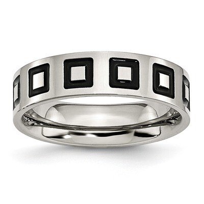 Enameled Flat 6mm Polished Band Stainless Steel SR3-10.5