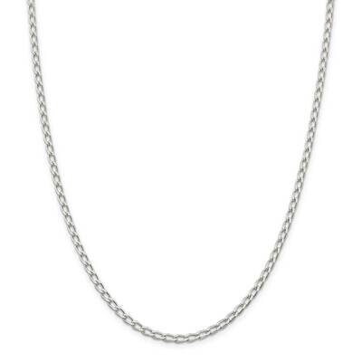 3.2mm Open Elongated Link Chain 22 Inch Sterling Silver QLL100-22, MPN: QLL100-22,
