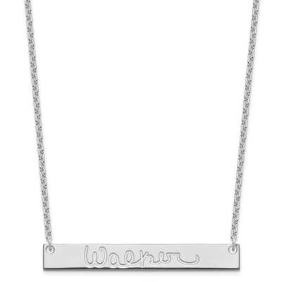 Large Polished Signature Bar Necklace Sterling Silver Rhodium-plated XNA1275SS, MPN: XNA1275SS,