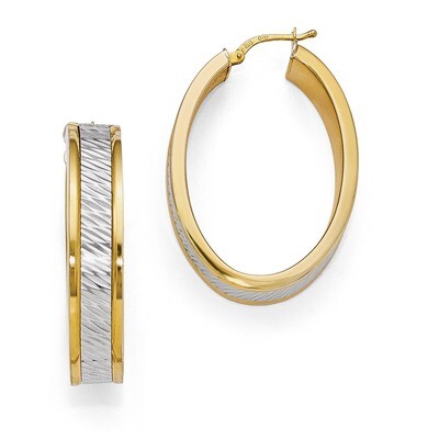 Leslie&#39;s Gold-plated Polished &amp; Diamond-cut Hoop Earrings - Sterling Silver HB-QLE430, MPN: QLE430,…
