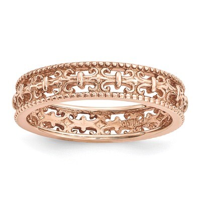 Pink-plated Carved Band - Sterling Silver QSK1670, MPN: QSK1670, 886774729039