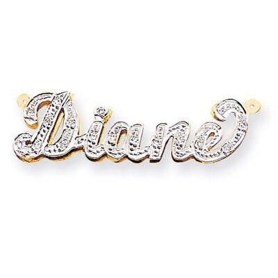 3-Dimensional Diamond Nameplate Pendant 14k Gold XNA45, MPN: XNA45, 191101542794