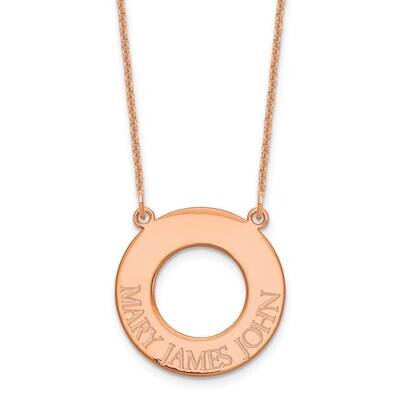 Open Circle with 3 Names Necklace 14k Rose Gold XNA759R, MPN: XNA759R,