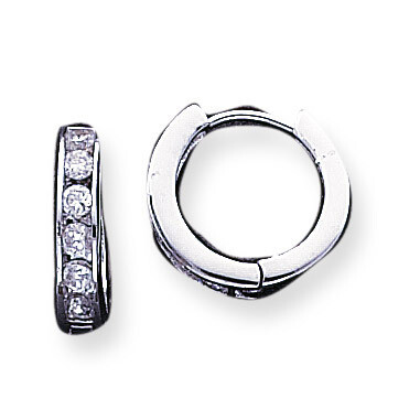 Hoop Earrings Sterling Silver Diamond QE1804, MPN: QE1804, 883957922836