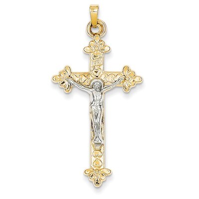 INRI Hollow Crucifix Pendant 14k Two-Tone Gold XR306, MPN: XR306, 883957450537