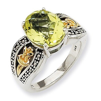 Lq Ring Sterling Silver &amp; 14k Gold QTC199-6