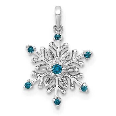 1/10Ct. Blue &amp; White Diamond Snowflake Pendant 14k White Gold PM5161-BD-010-WA, MPN: PM5161-BD-010-…