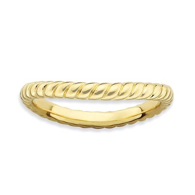 Gold-plate Wave Ring - Sterling Silver Polished QSK679, MPN: QSK679, 886774221328
